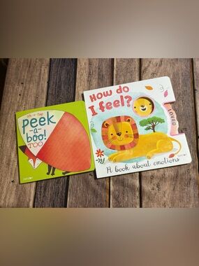 Toddler Book Lot Peek-a-Boo and How Do I Feel NEW